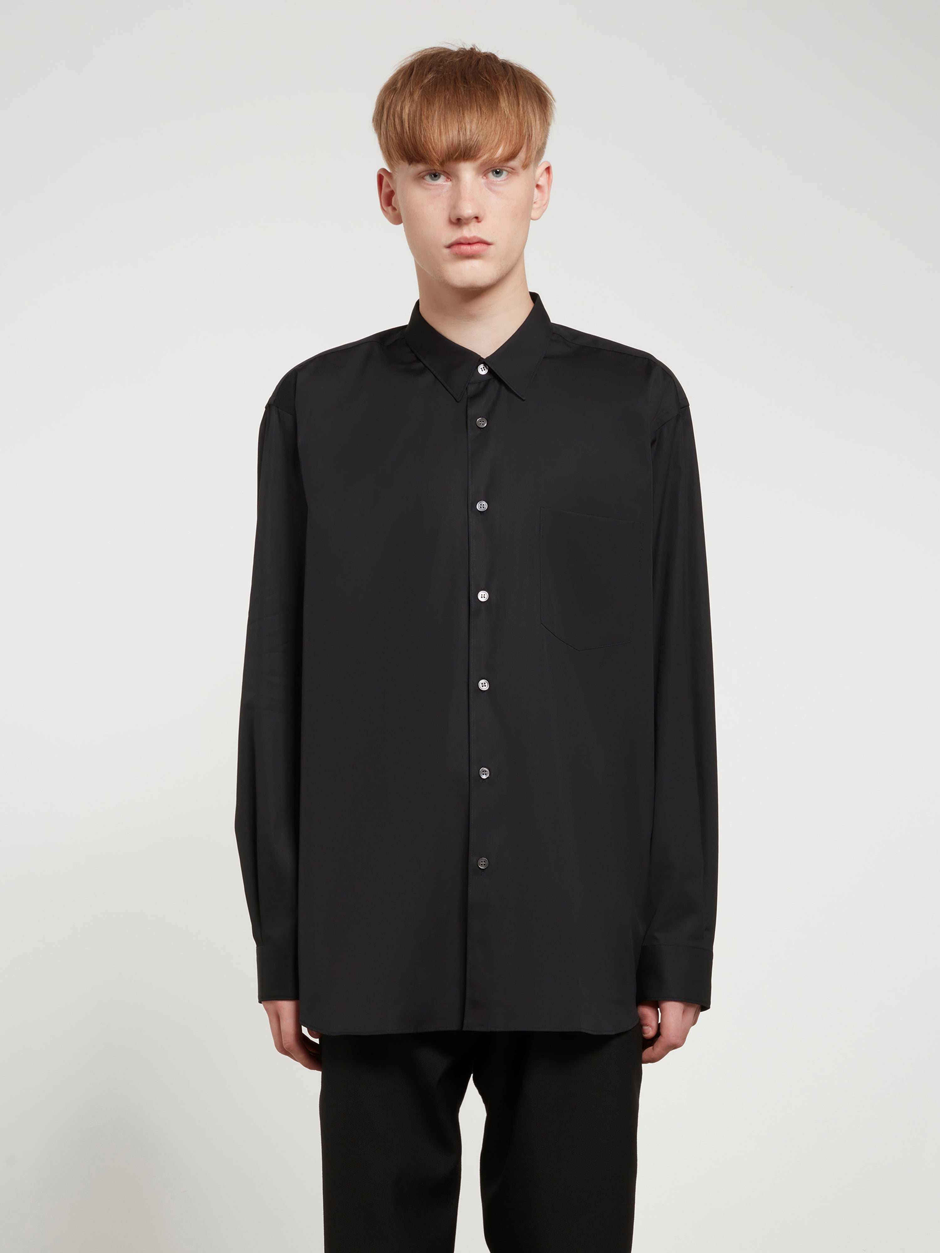 CDG Shirt Forever: Wide Fit Cotton Shirt (Black) | DSML E-SHOP
