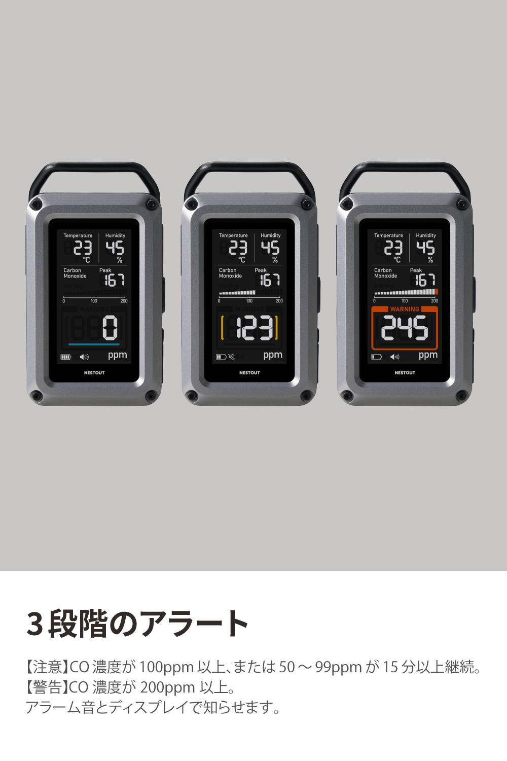 NESTOUT 一酸化炭素アラーム 3in1 | エレコムダイレクトショップ本店は