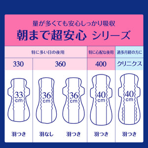 エリス 朝まで超安心 クリニクス（量が心配な人用） 羽つき 40cm 10枚