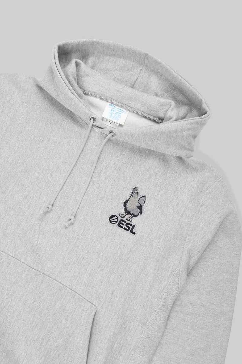 ESL x Champion Patch Pullover Hoodie Oxford Grey – ESL Shop