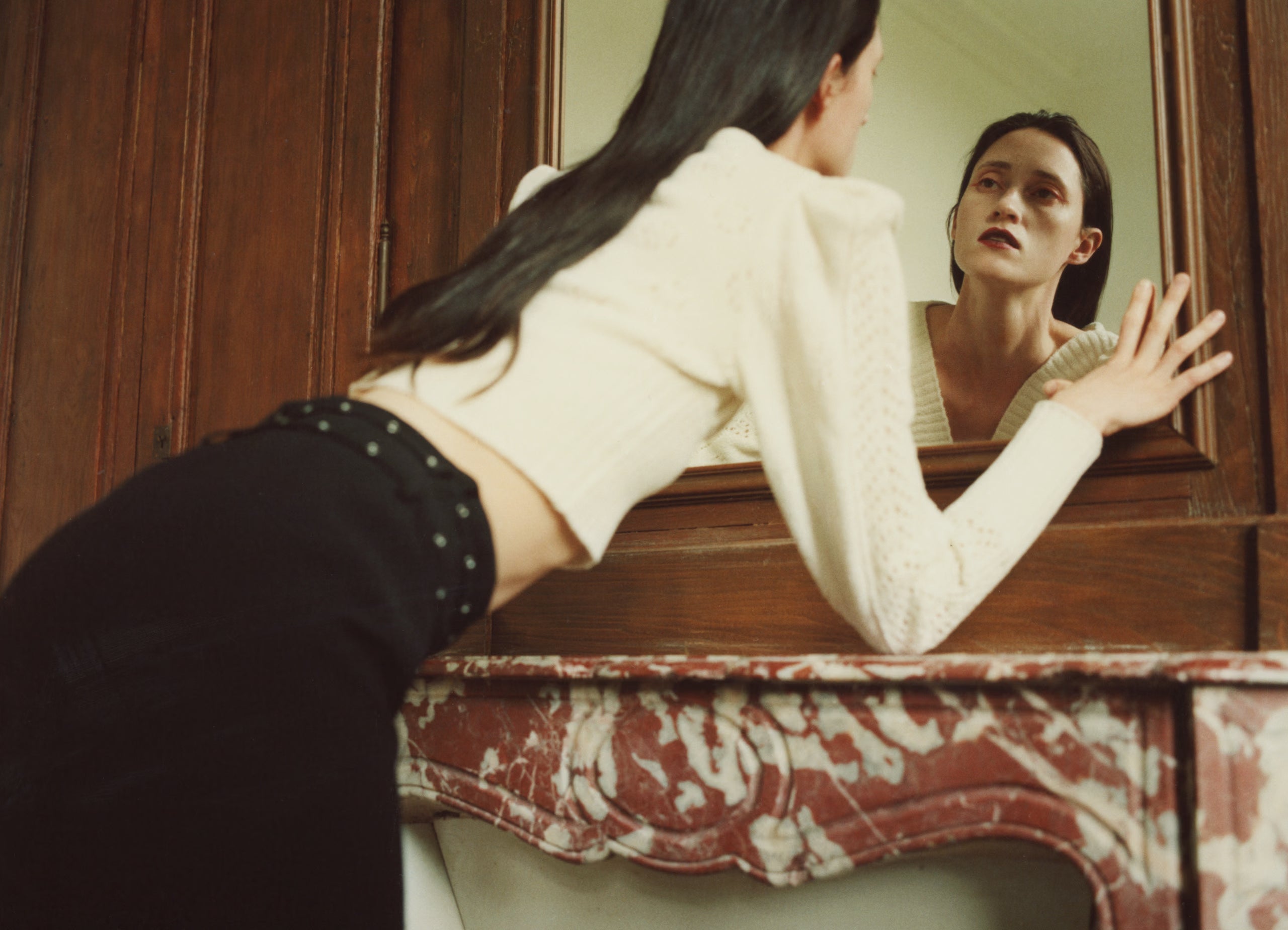 SHEER PANELED VELOUR BODYSUIT – FETICO Official Online Shop