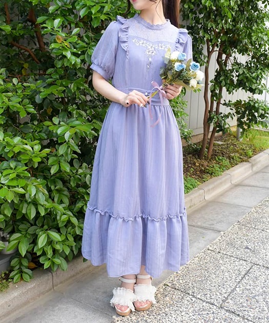 すみれ刺繍ワンピース | axes femme -outlet- | axes femme online