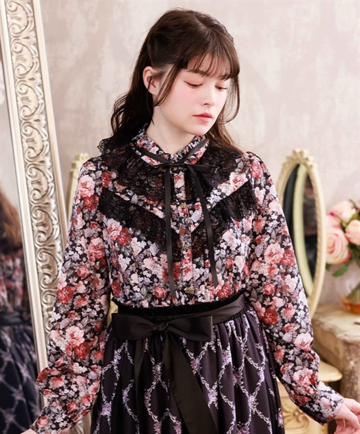 フラワーガーデン柄ブラウス【期間限定価格】 | axes femme online shop