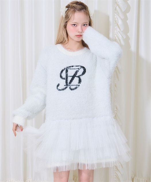 ロゴチュールニットワンピース | axes femme online shop