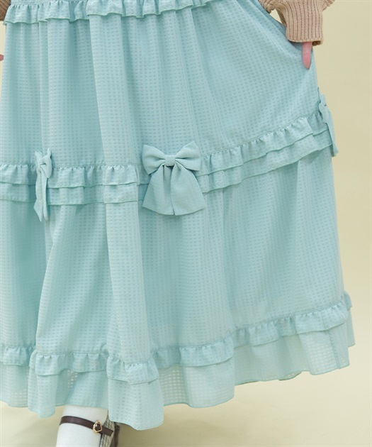 シアーギンガムティアードスカート | POETIQUE | axes femme online shop