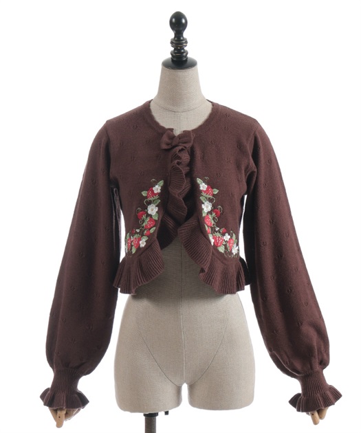 いちご刺繍ニットボレロ | Chalmiere | axes femme onlineshop