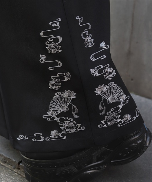 蓮刺繍プリーツ袴パンツ | axes femme online shop