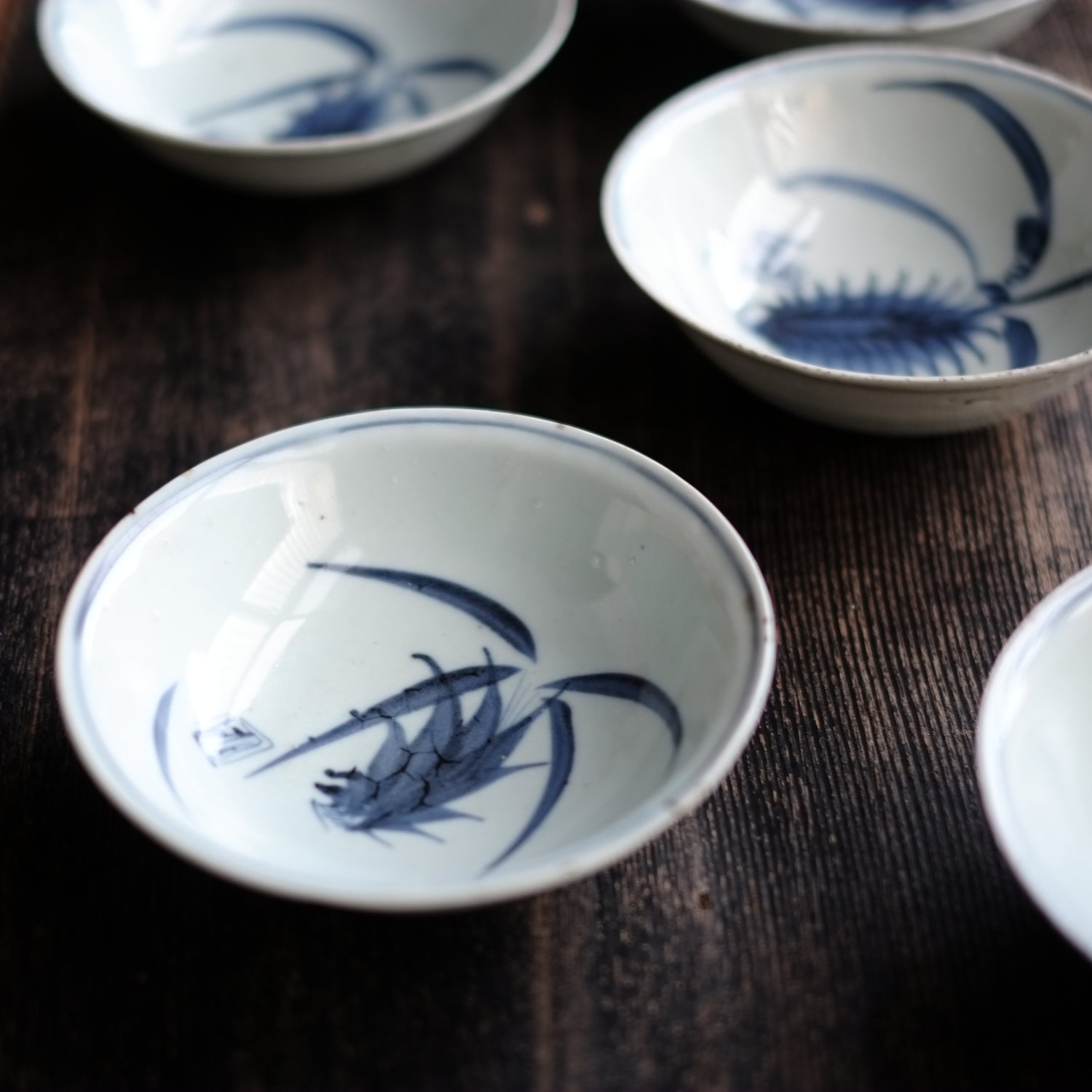 古染付 青花 蘭図深鉢皿 (明朝末期-清朝初期) – 逢季荘