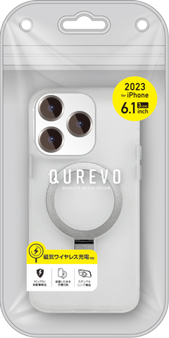 iPhone15 Pro用 磁気ワイヤレス充電対応 スタンドリング付き背面ケース