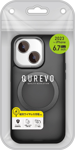 iPhone15 Plus用 磁気ワイヤレス充電対応 スタンドリング付き背面