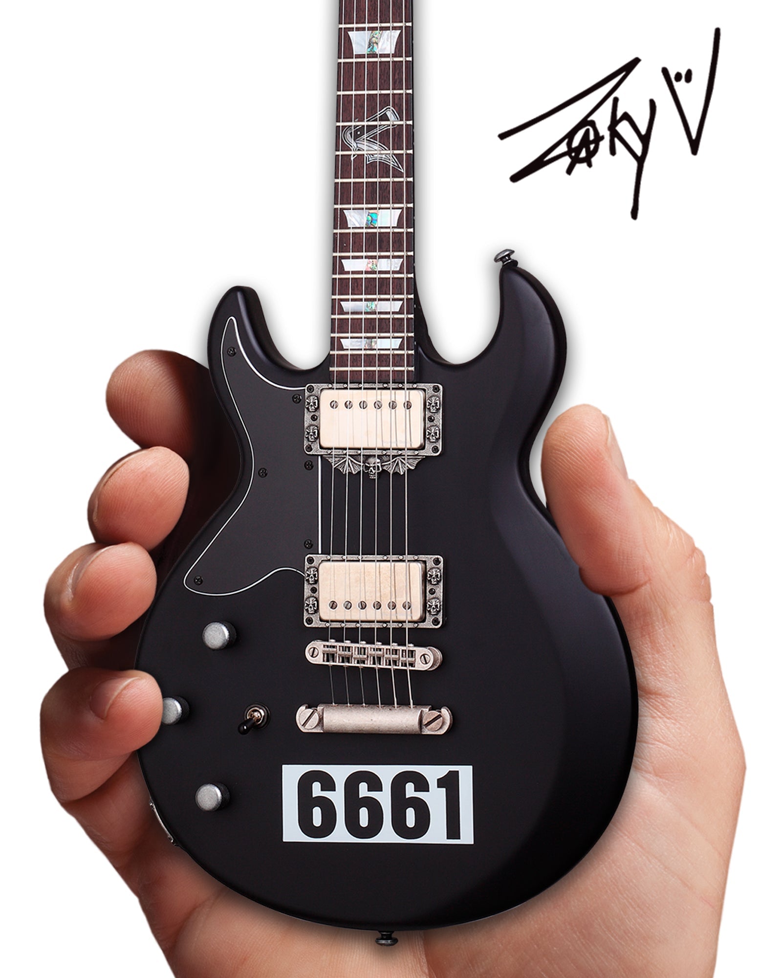 OFFICIALLY LICENSED ZACKY VENGEANCE SATIN BLACK 6661 SCHECTER MINI GUI