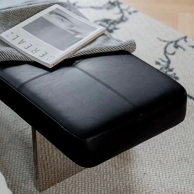 ブラックレザー ベンチ