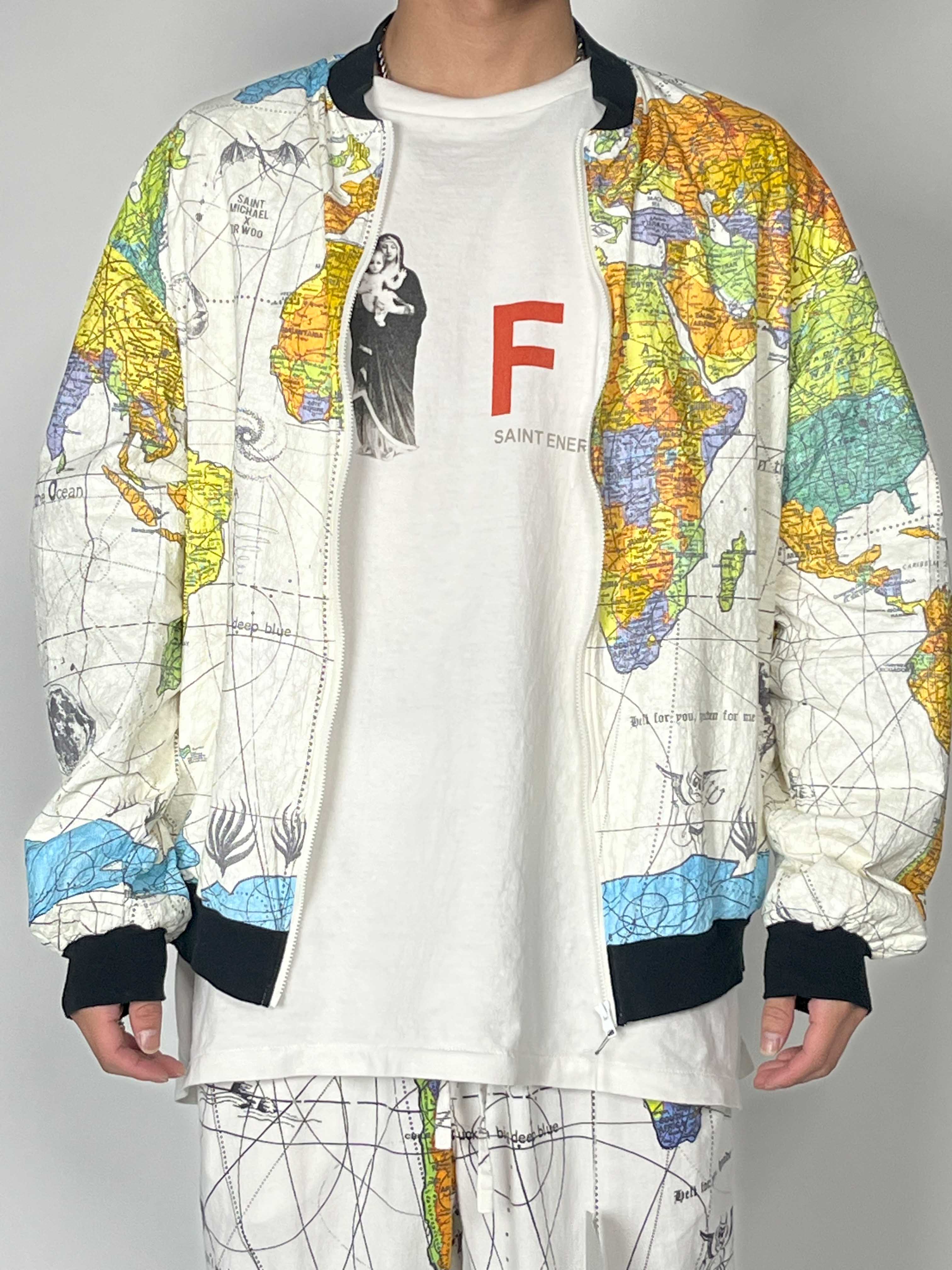 トップス SAINT MICHAEL DR.WOO WORLD MAP SHIRT XL SAINT MICHAEL DR