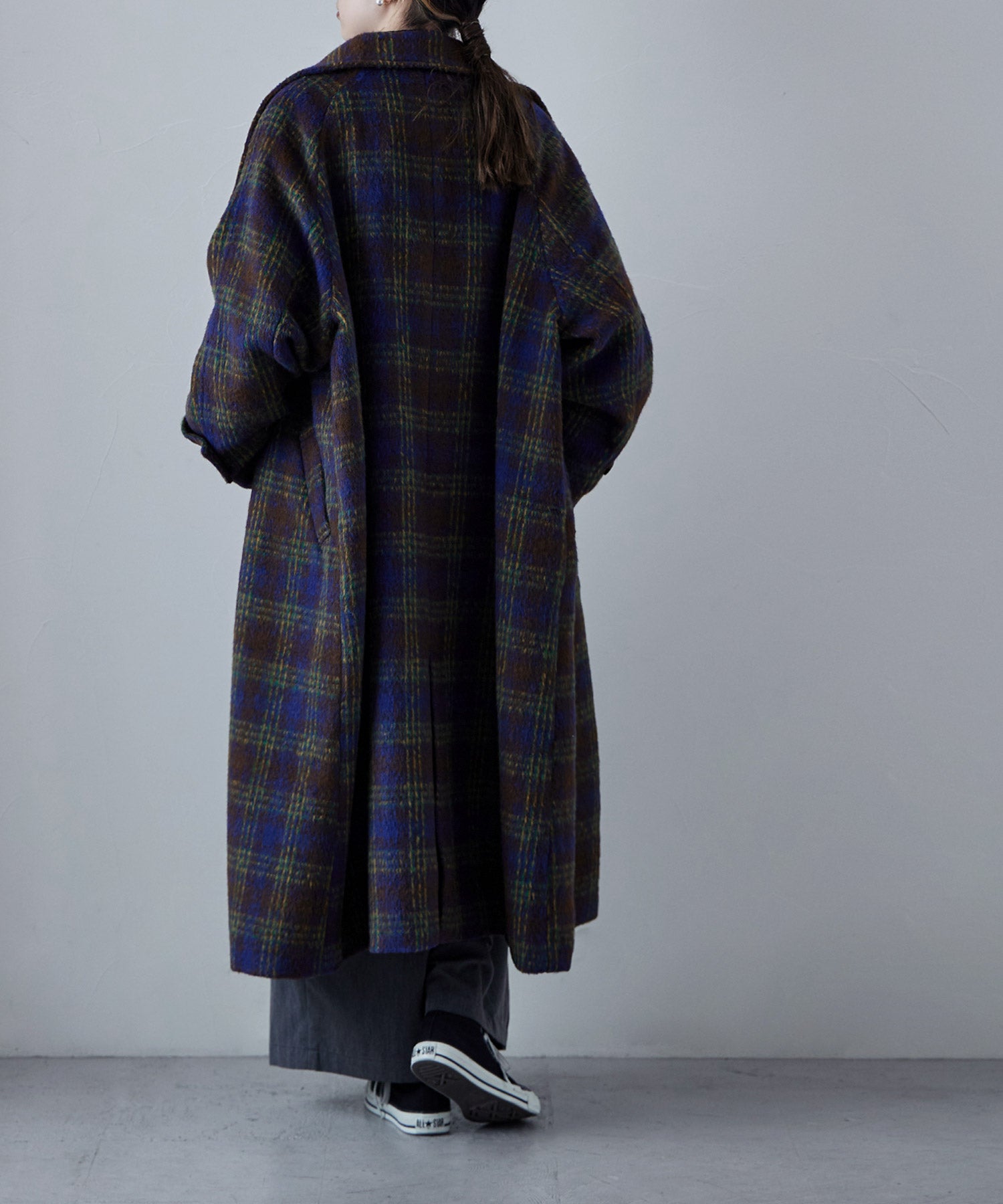 ウーリッシュシャギーチェックロングコート｜コート・ジャケット - etoll.