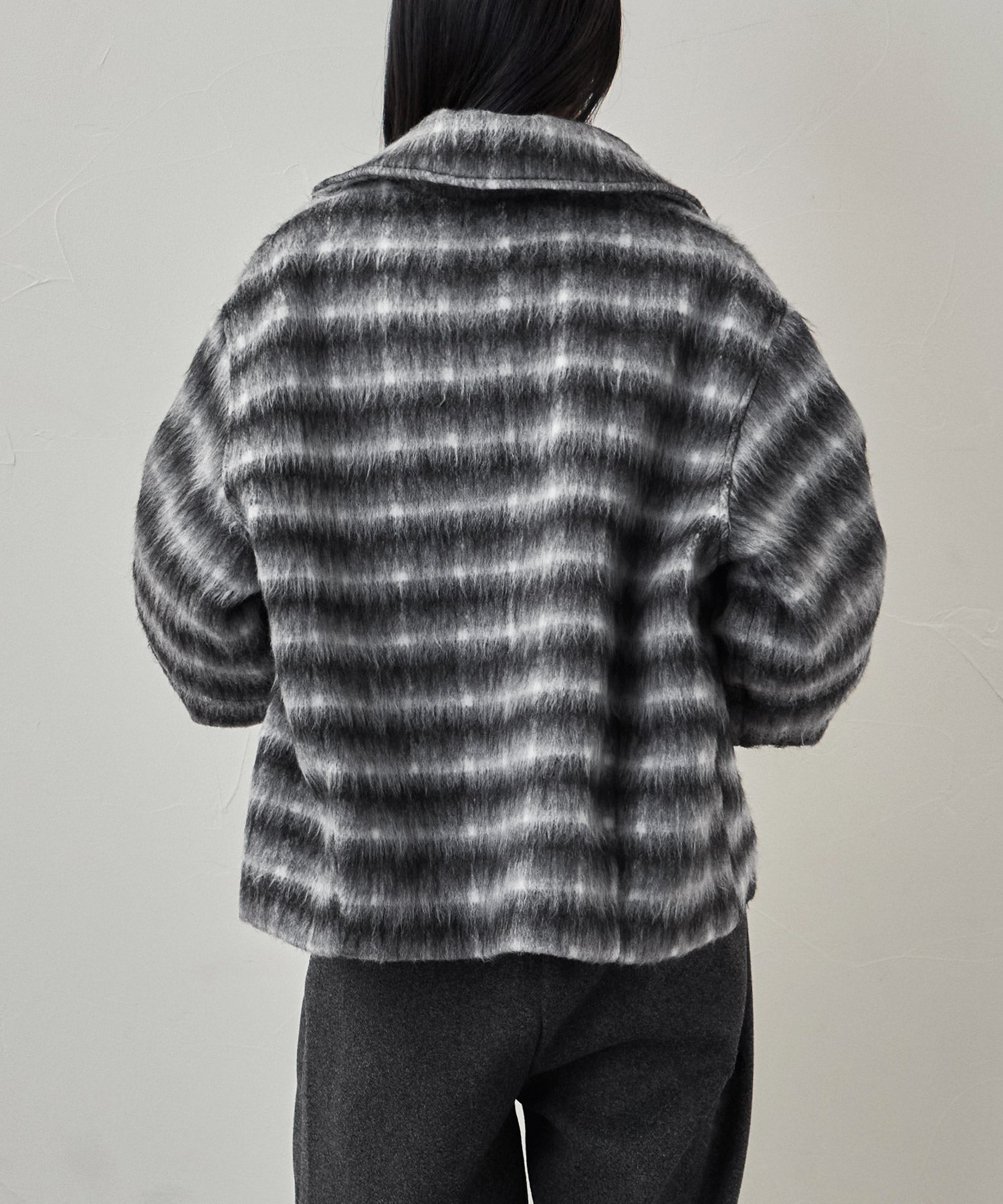 チェックシャギーコクーンスリーブジャケット｜コート・ジャケット