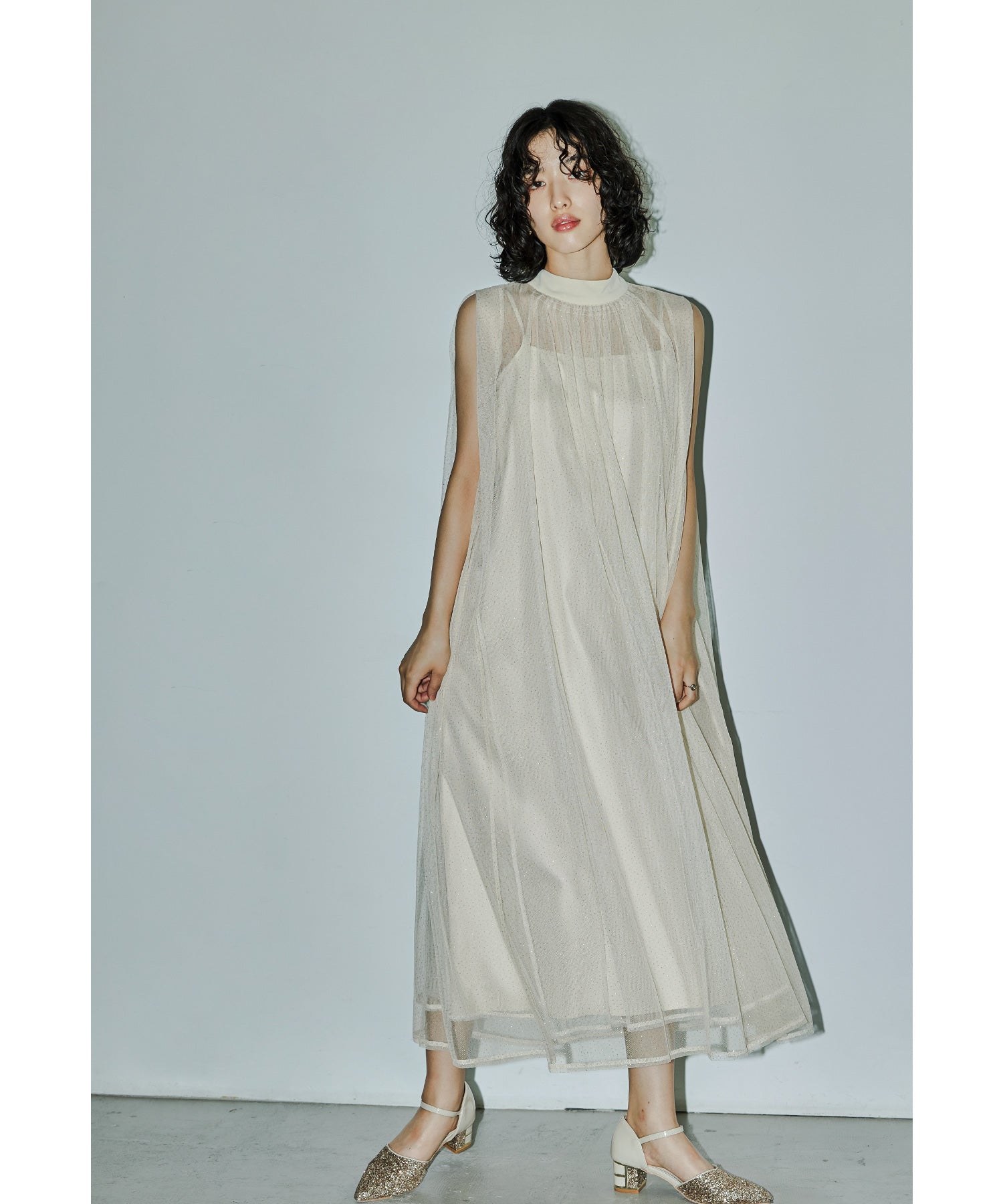 シアーラメAラインドレス マタニティ 妊婦 結婚式 二次会 成人式