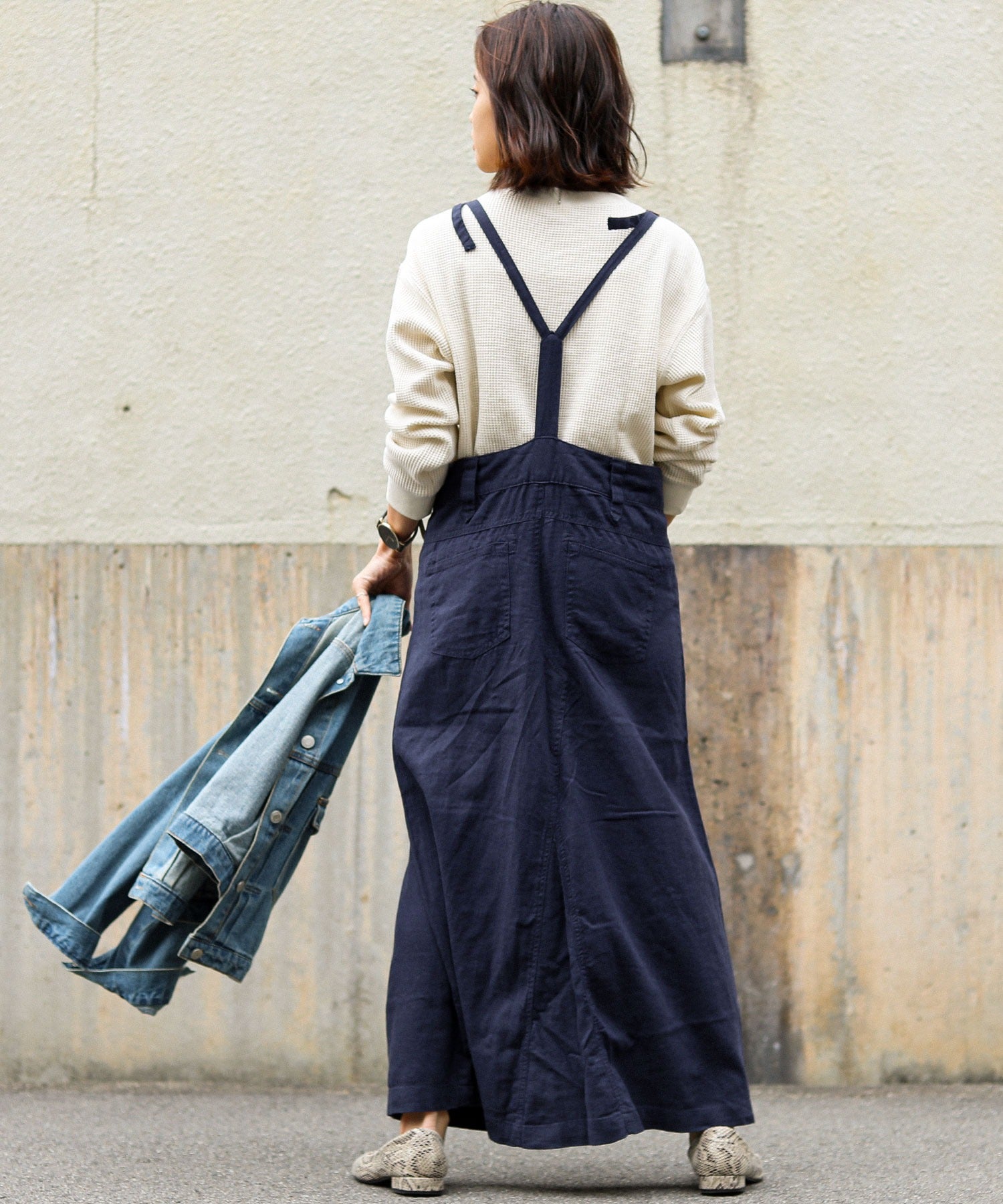 リネンミックスサロペットスカート 20SS｜オーバーオール