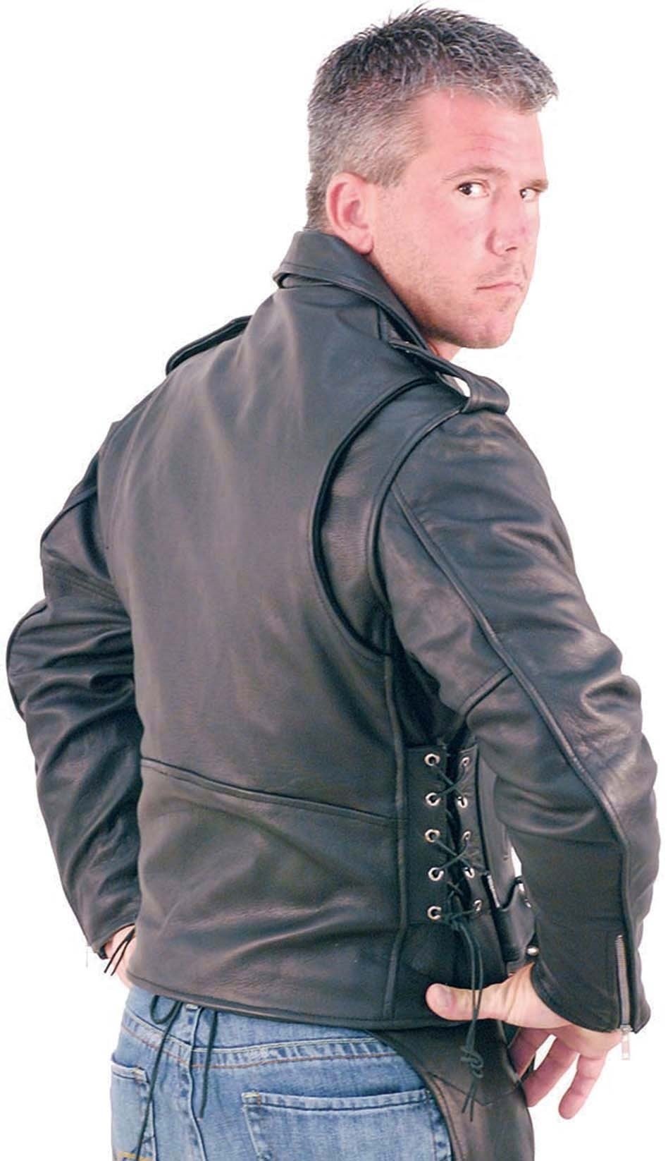 Big & Tall Leather Motorcycle Jacket #M727ZT – Jamin Leather®