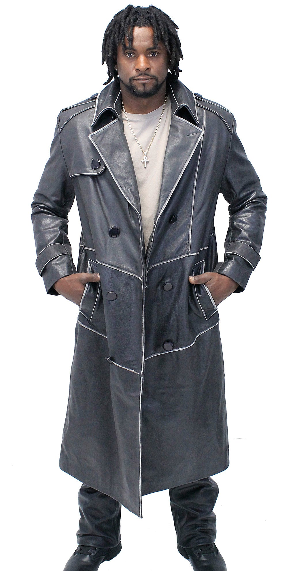 Vintage Cowhide Jamin Leather® Trench Coat #MA2203D