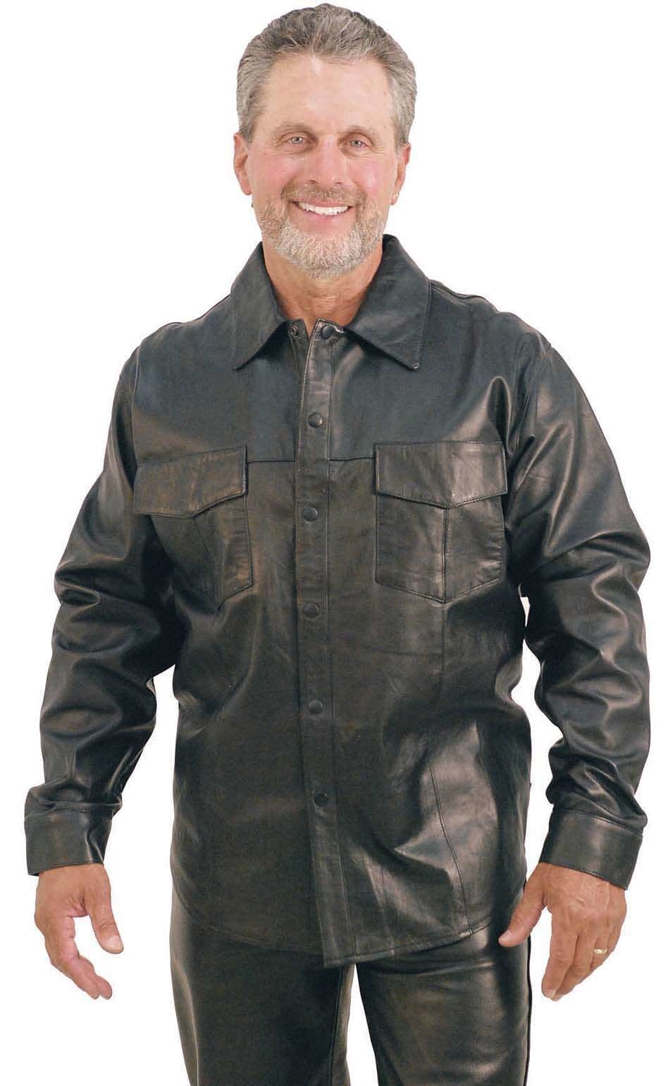 Men's Lambskin Leather Shirt #MS641L – Jamin Leather®