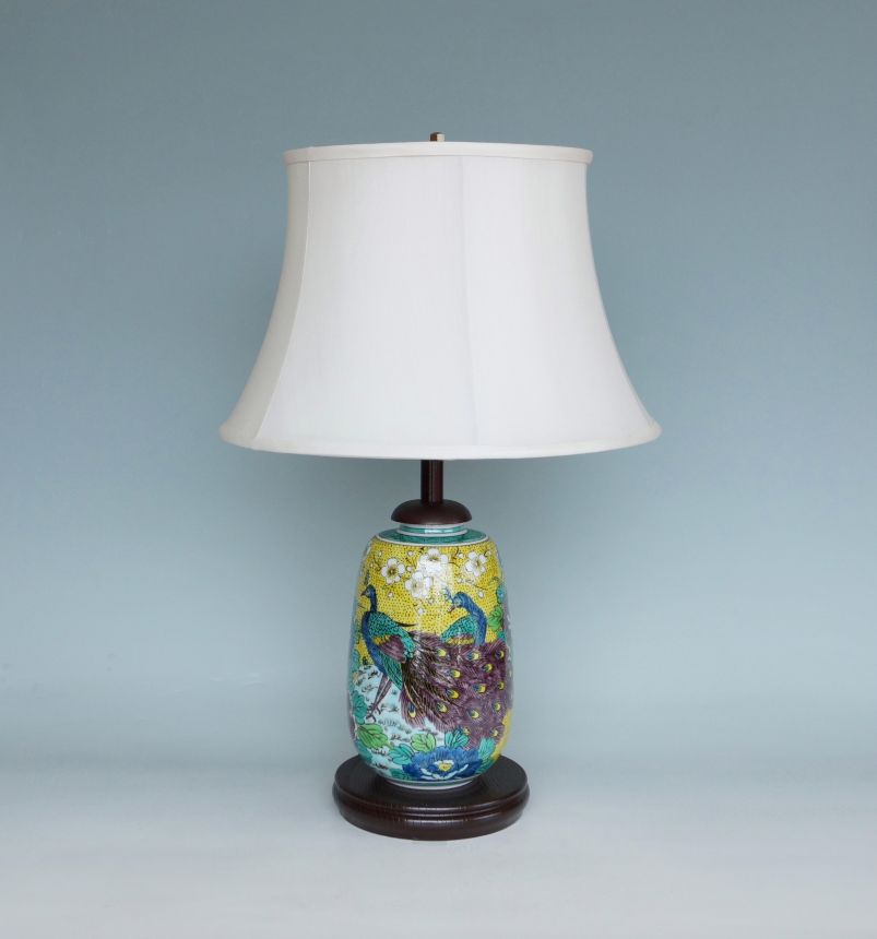 九谷焼スタンドランプ 吉田屋孔雀 - 山口陶業社