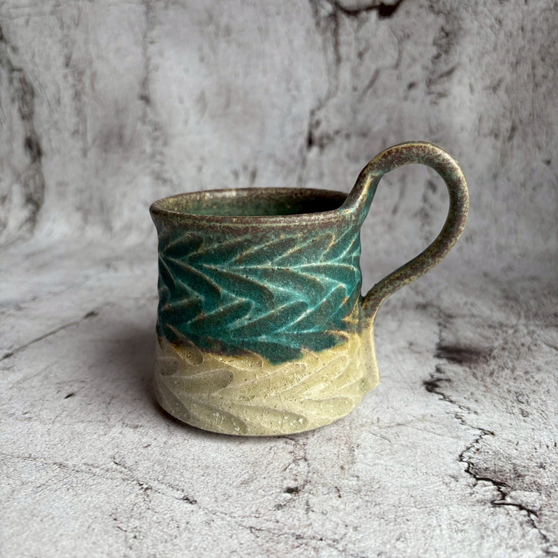 上手マグ 青A｜作家 藤原純（信楽焼） – nokaze｜陶器、和食器、うつわ