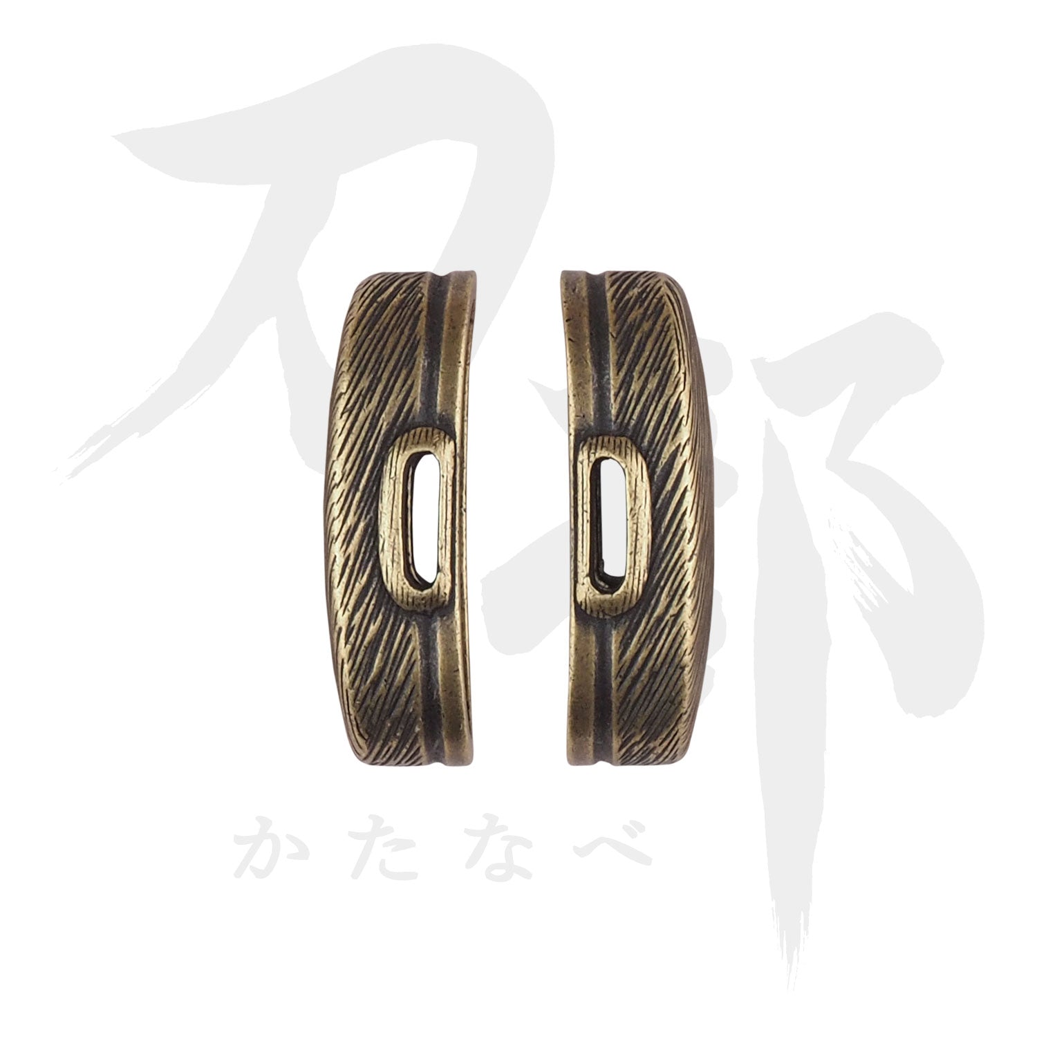 真鍮地 京天正図縁頭｜現代物金具の販売 刀部 かたなべ – 刀部