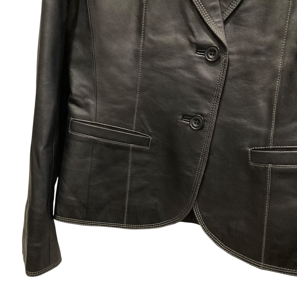 BALMAIN(バルマン) ラムレザーテーラードジャケット ブラック サイズ 9