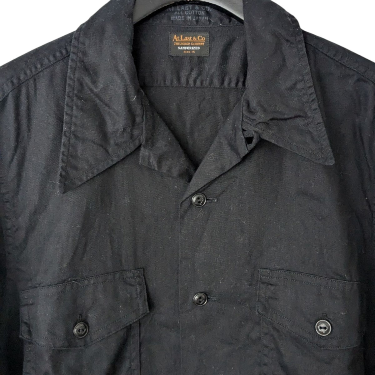 ATLAST ＆ CO(アットラスト) Work Shirtワークシャツ ブラック サイズ