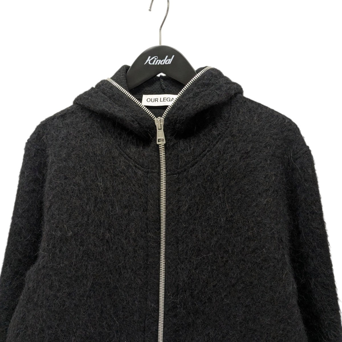 OUR LEGACY(アワーレガシー) FULL ZIP HOOD ウール混 BLACK-HAIRY-WOOL
