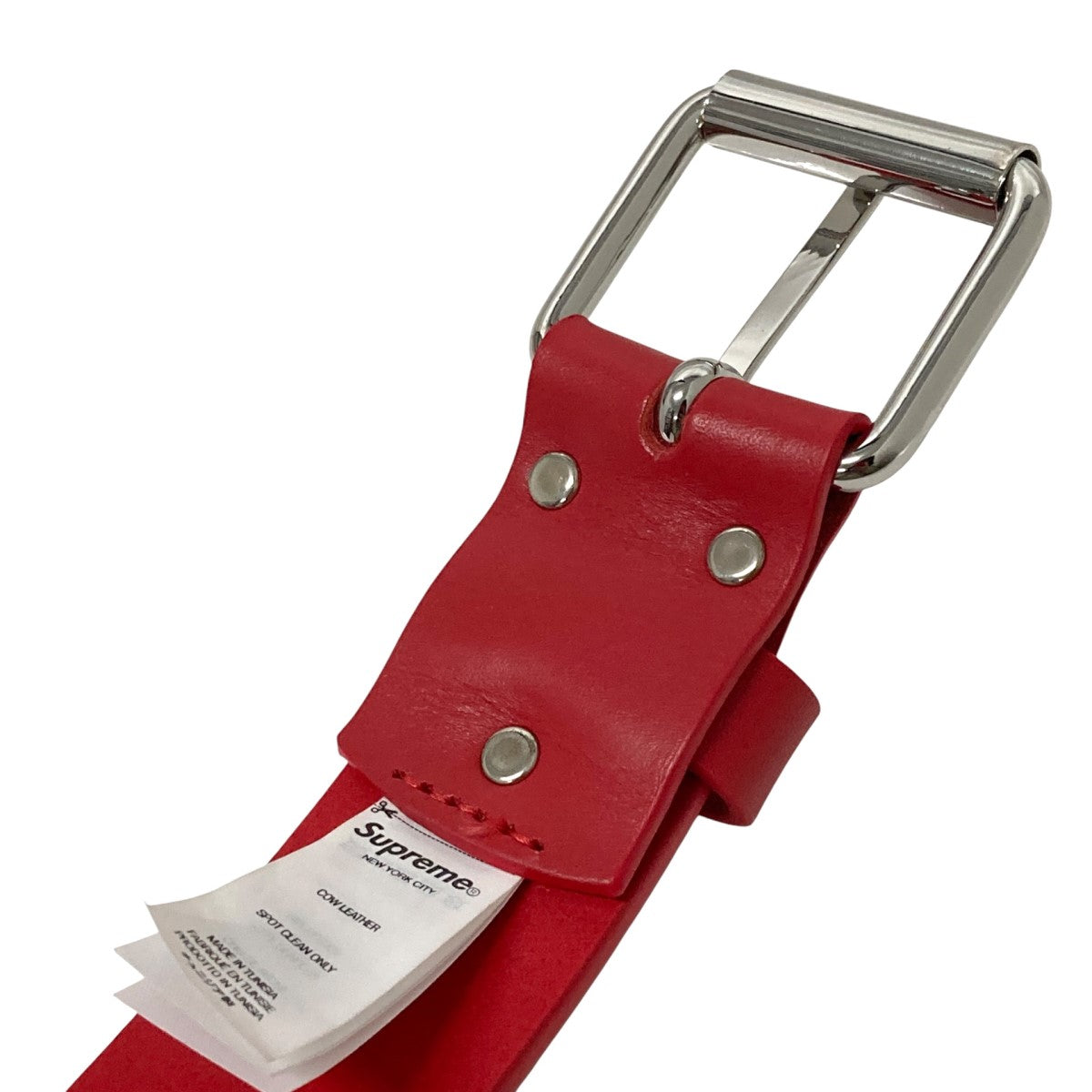 Supreme(シュプリーム) Repeat Leather Beltロゴレザーベルト レッド