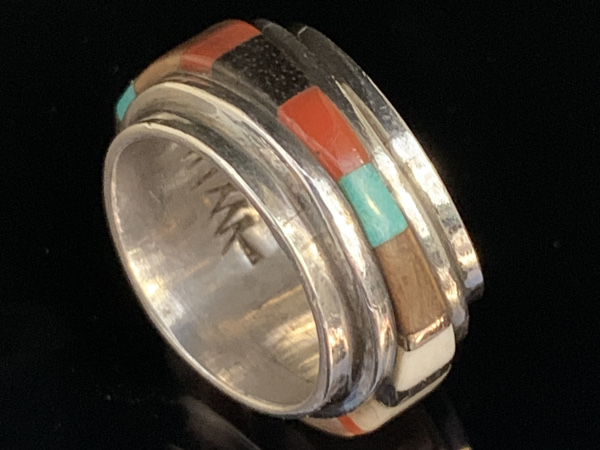 Charles Loloma = Multistone Inlay Band Ring リングサイズ7号