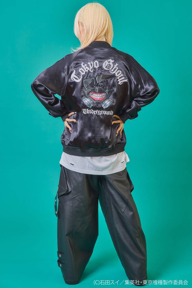 東京喰種×P.N UNDERGROUND 金木研リバーシブルスカジャン - Black
