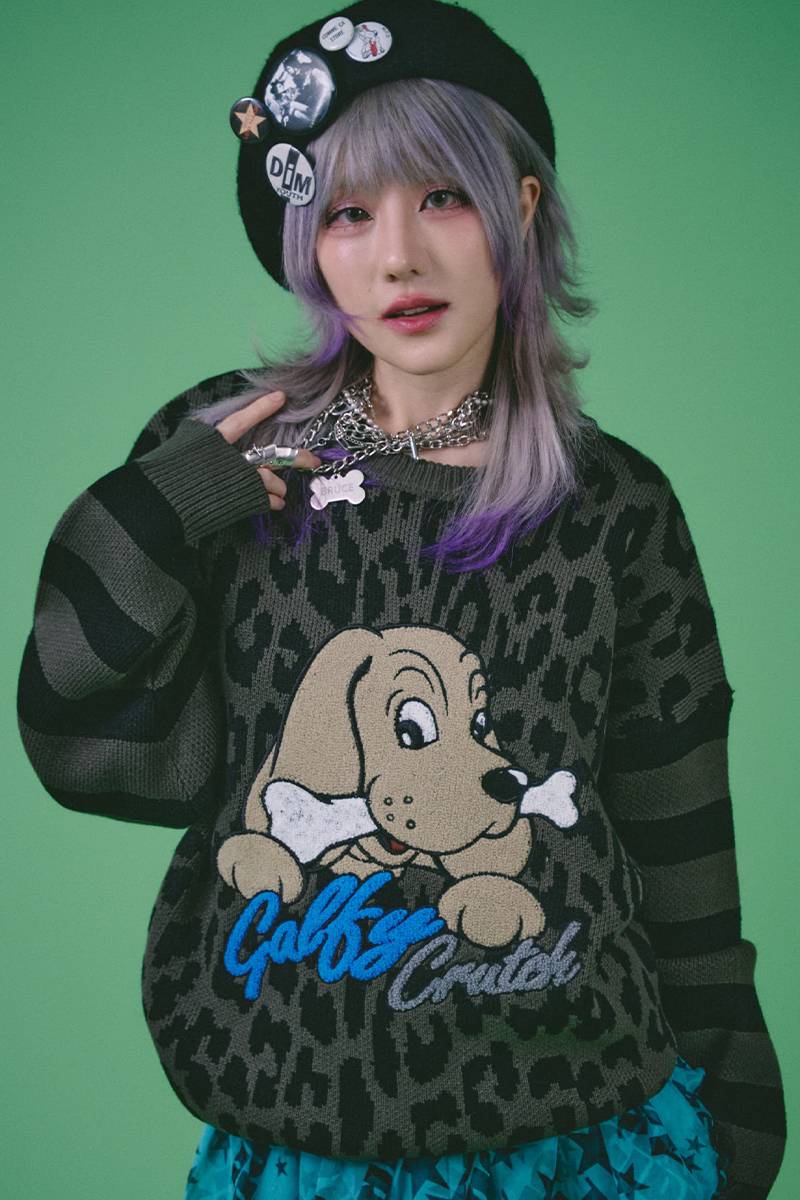 GALFY(ガルフィー) GALA☆GALAニット - BLACK / ロックファッション