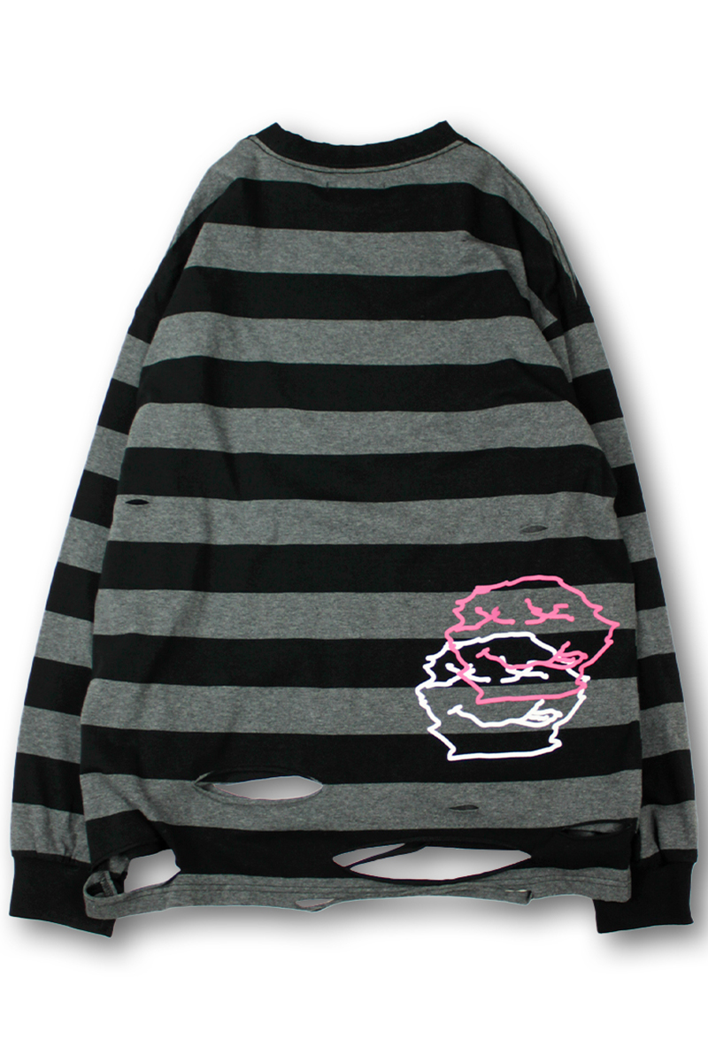 GALFY (ガルフィー) ビリビリボーダー ロンTee BLACK/GRAY / ロック