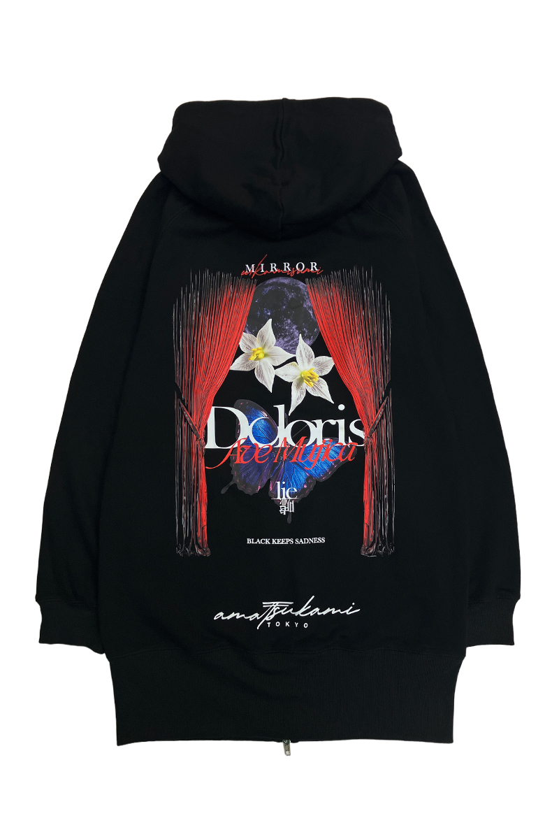 予約商品】ドロリス×アマツカミ コラボ限定ロング丈ジップ・パーカー