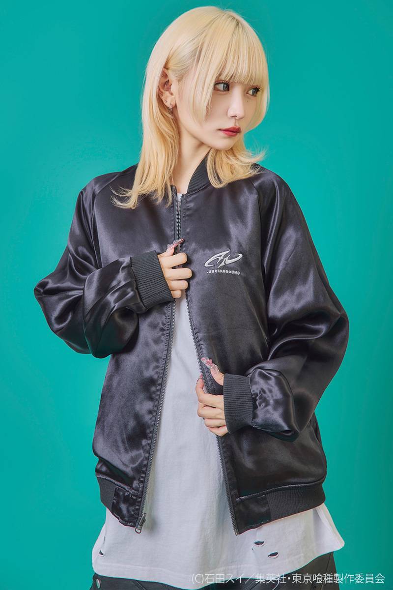 東京喰種×P.N UNDERGROUND 金木研リバーシブルスカジャン - Black