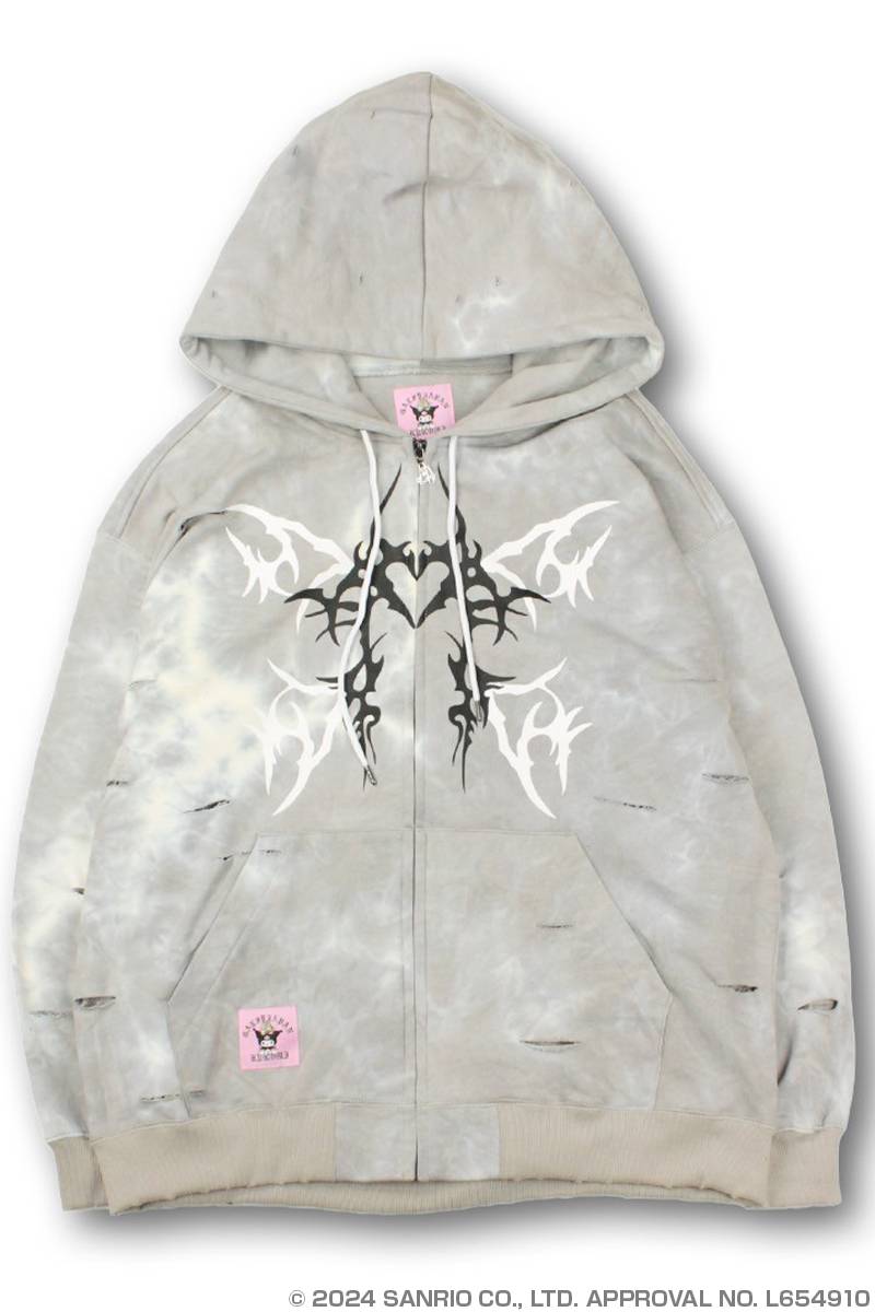 クロミ×GALFY(ガルフィー) イルガルフィームラ染めZIPパーカー - Gray