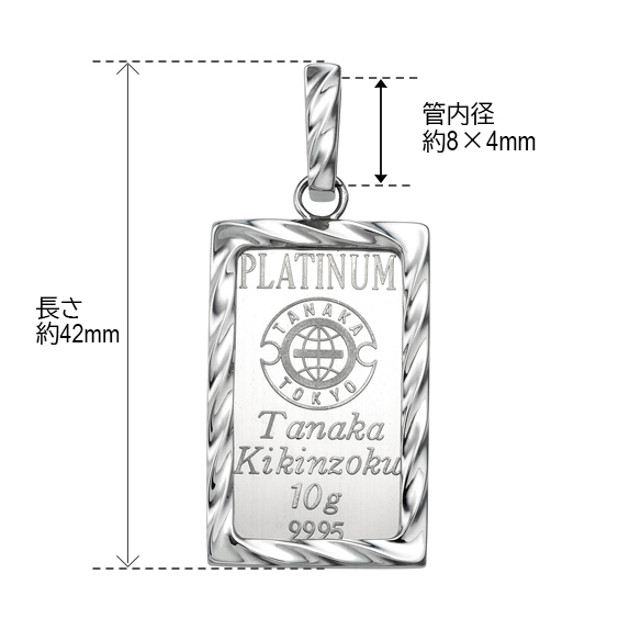 純プラチナ 10gコインバー ペンダントトップ | 高品質 金・プラチナ