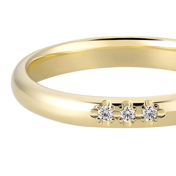 K18 カラーゴールドリング〕K18 リング ライトイエローゴールド (幅約