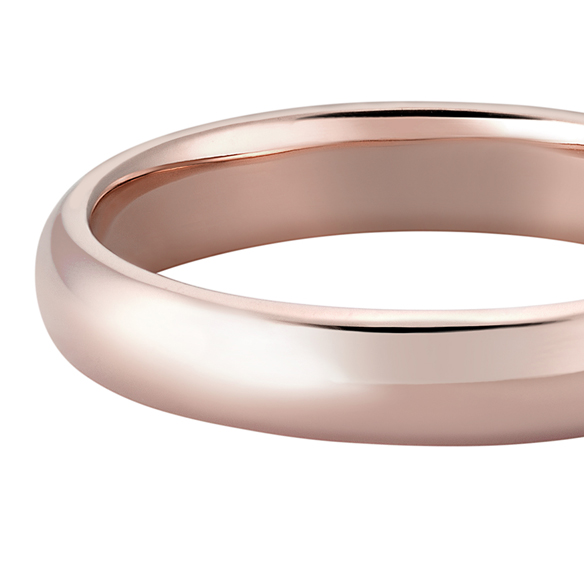 K18 カラーゴールドリング〕K18 リング ピンクゴールド (幅約3.5mm