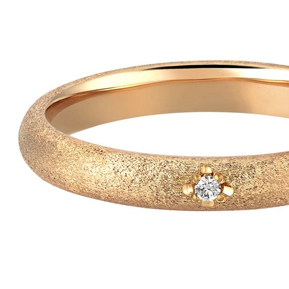 K18 カラーゴールドリング〕K18 リング オレンジゴールド (幅約2.8mm