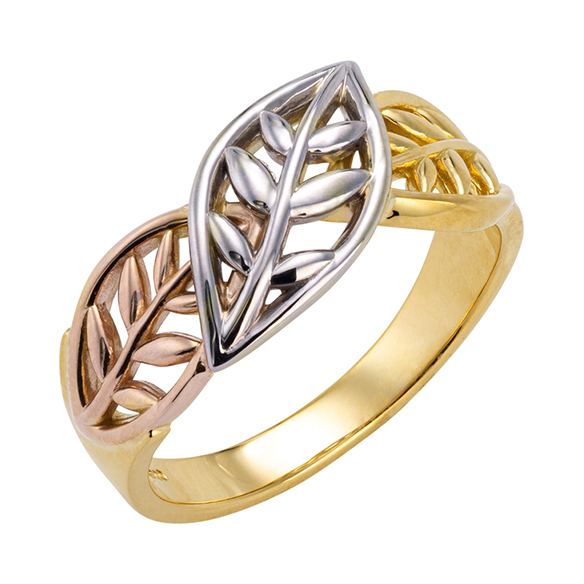 プラチナ/ゴールド スリーカラー リング | 高品質 金・プラチナ