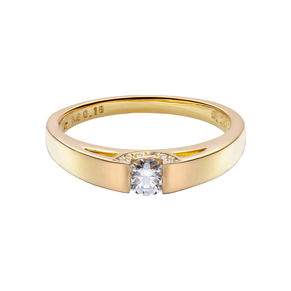 通販限定】K18イエローゴールド 0.18カラット ダイヤモンド リング