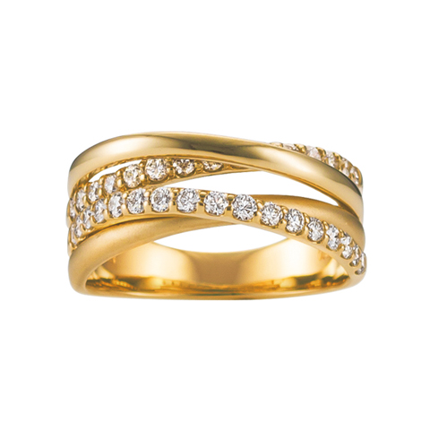 ギンザクロスオーバー〕K18イエローゴールド ダイヤモンド リング | 高