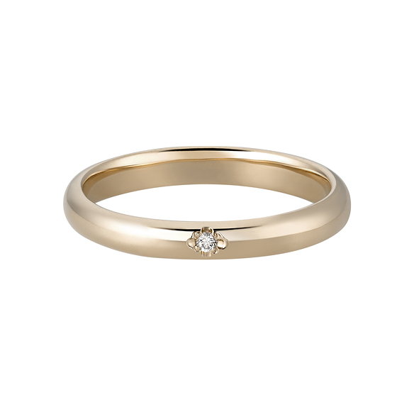 K18 カラーゴールドリング〕K18 リング シャンパンゴールド (幅約2.8mm