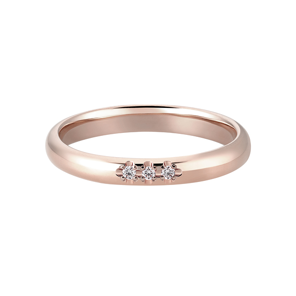 K18 カラーゴールドリング〕K18 リング ピンクゴールド (幅約2.8mm