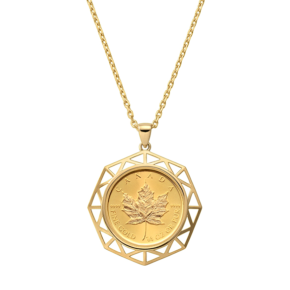 メイプルリーフ金貨 1/4オンス ペンダント | 高品質 金・プラチナ