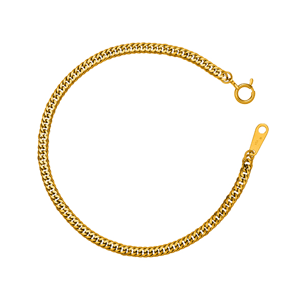 純金 キヘイブレスレット （6面カットダブル） 18cm | 高品質 金・プラチナ