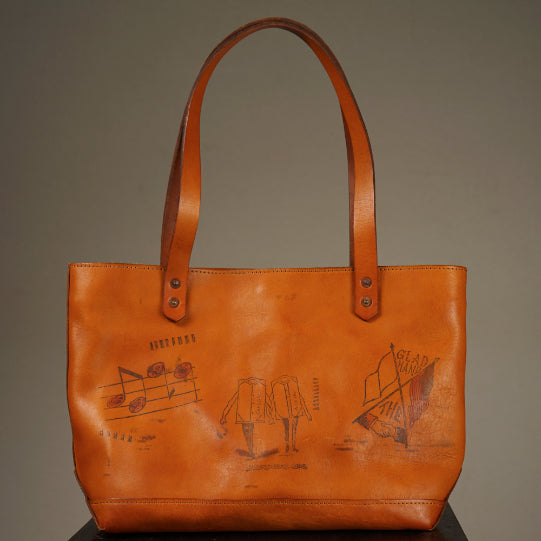 LEATHER TRAVEL TOTE BAG 